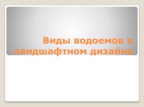 Презентация Виды водоемов в ландшафтном дизайне