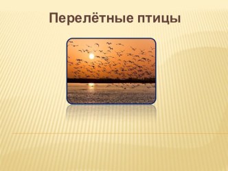 Конспект занятия и презентация в старшей группе Перелетные прицы