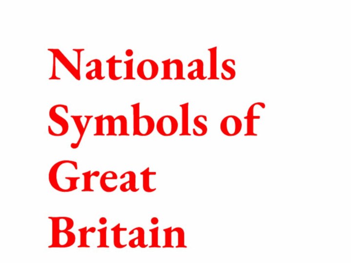 Nationals Symbols of Great Britain