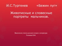 Презентация по литературе на темуЖивописные и словесные портреты мальчиков