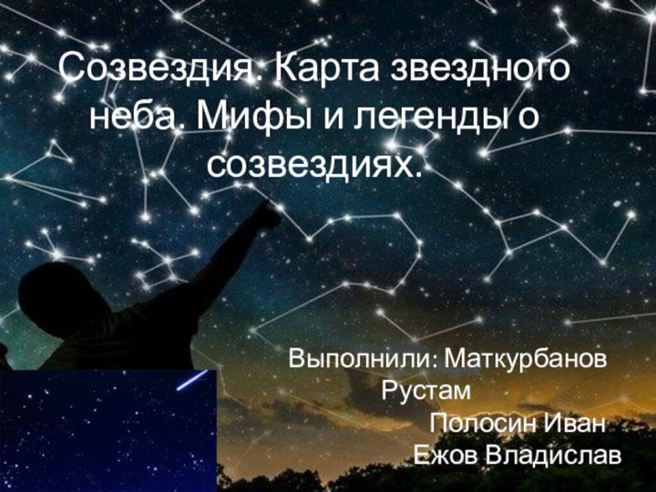 Созвездия. Карта звездного неба. Мифы и легенды о созвездиях.