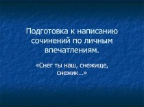Презентация к уроку русского языка Сочинение по личным впечатлениям
