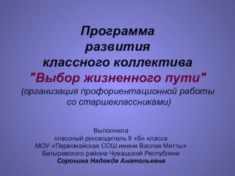 Презентация Выбор жизненного пути