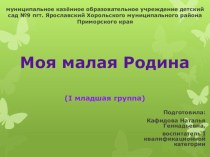 Презентация Проект в I младшей группе Моя малая Родина