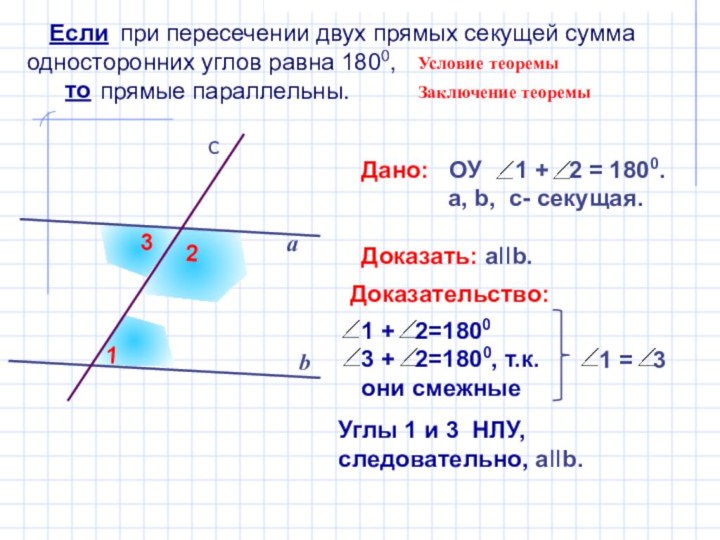 при пересечении двух прямых секущей