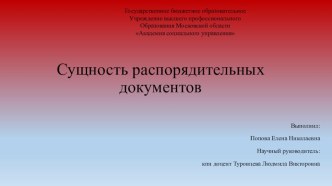 Менеджмент в образовании. Сущность распорядительных документов