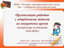 Презентация Организация работы с одарёнными детьми во внеурочное время