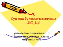 Презентация проекта по русскому языку Суд над цы и ци