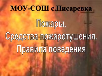 Урок по ОБЖ Пожары. Средства против тушения,Правело повидения