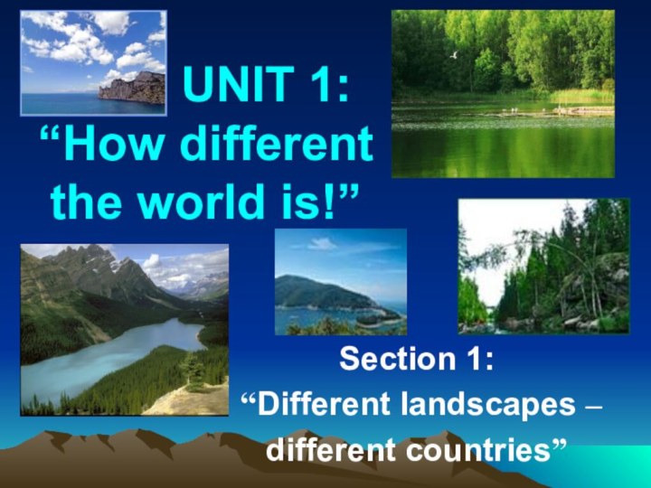 UNIT 1:  “How different  the