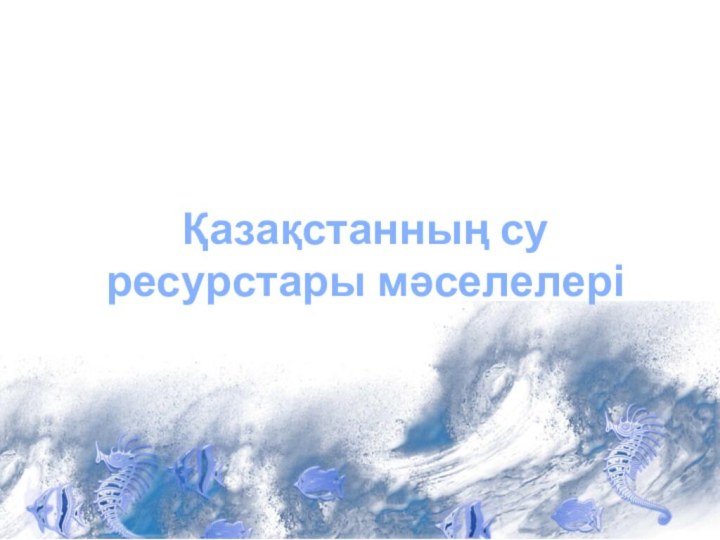 Қазақстанның су ресурстары мәселелері