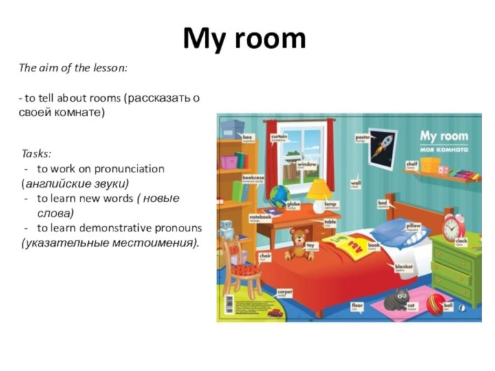 My roomThe aim of the lesson:- to tell about rooms (рассказать о