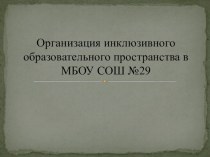 Организация инклюзивного образовательного пространства