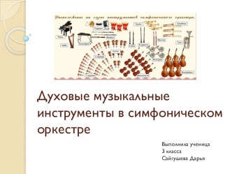 Духовые музыкальные инструменты в симфоническом оркестре