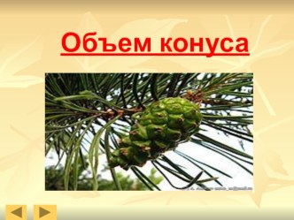 Презентация по геометрии на тему Объём конуса (11 класс)