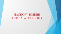 Презентация к уроку на тему Паспорт имени прилагательного