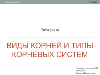 Презентация по биологии на тему Виды корней и типы корневых систем 6 класс