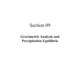 Презентация  Gravimetric Analysis