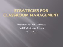 Strategies for Classroom Management