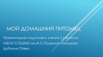 Детские презентации Мой питомец 2 класс