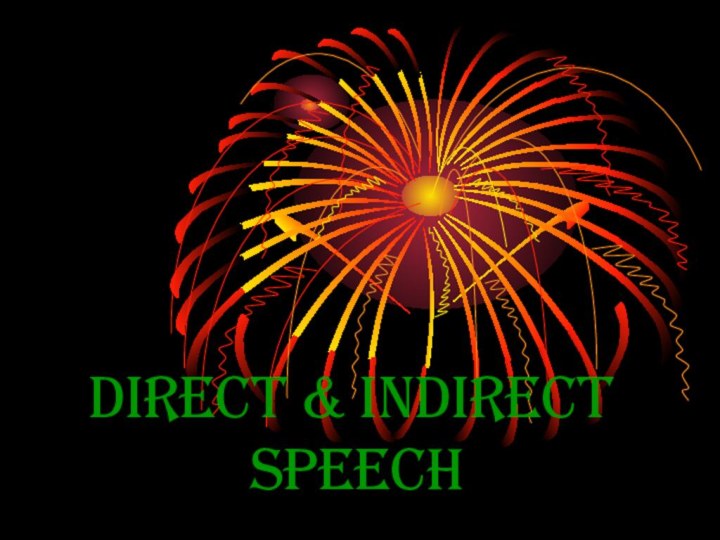 DIRECT & INDIRECT         SPEECH