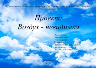 Презентация к проекту Воздух в средней группе