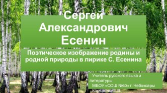 Урок по литературе на тему Поэтическое изображение родины и родной природы в лирике С. Есенина