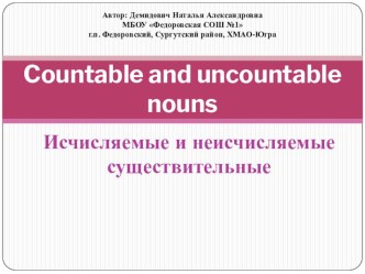 Countable and uncountable nouns.