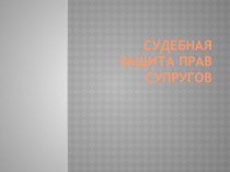 Судебная защита прав супругов