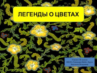 Презентация по окружающему миру на тему Легенды о цветах