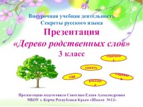 Презентация по русскому языку Дерево родственных слов