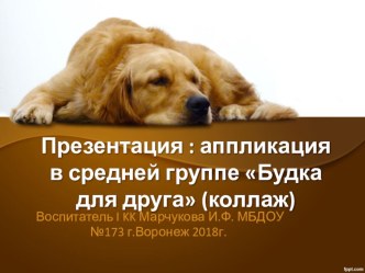 Аппликация в средней группе Дом для друга