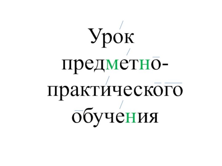 Урок  предметно-практического обучения