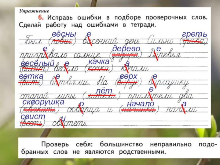 вёснывёсныгретьееедеревоевесёлыйакачкаеветкаеверхелётоскворушкааначалоисвист