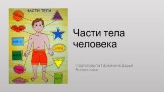 Презентация для детей средней группы Части тела