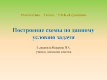 Презентация урока математики по теме Построение схемы по данному условию задачи (2 класс)