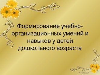 Формирование учебно-организационных умений и навыков у детей дошкольного возраста мини-центр