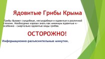 Презентация по биологии 7класс Ядовитые грибы Крыма(7 КЛ