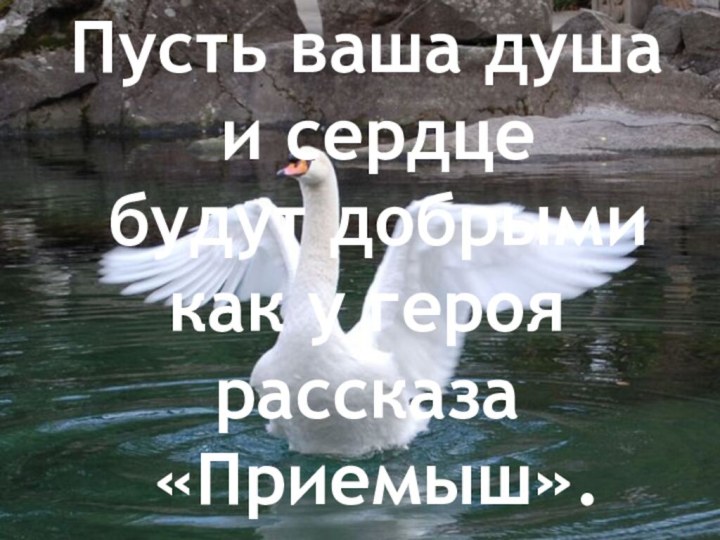 Пусть ваша душа и сердце будут добрыми как у героя рассказа «Приемыш».