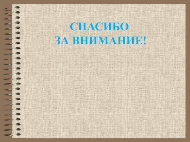 СПАСИБО  ЗА ВНИМАНИЕ!