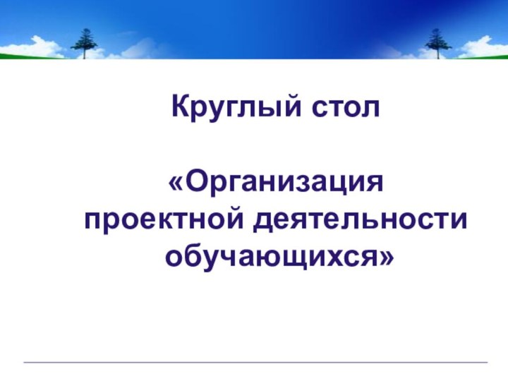 Круглый стол «Организация проектной деятельности обучающихся»