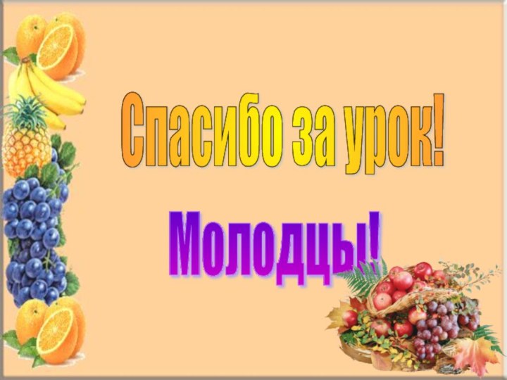 Спасибо за урок! Молодцы!