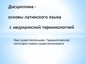 Презентация по латинскому языку на тему Имя существительное (10 класс)