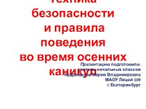 Техника безопасности и правила поведения на осенних каникулах