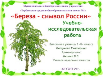 Презентация к исследовательской работе Берёза - символ России