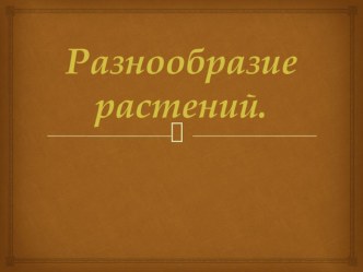 Презентация по окружающему миру Разнообразие растений