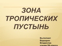 Презентация по окружающему миру на тему Зона тропических пустынь (2 класс)