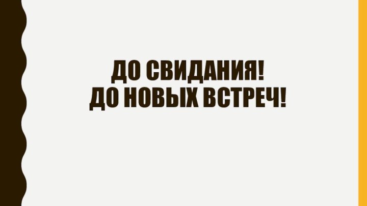 До свидания! До новых Встреч!