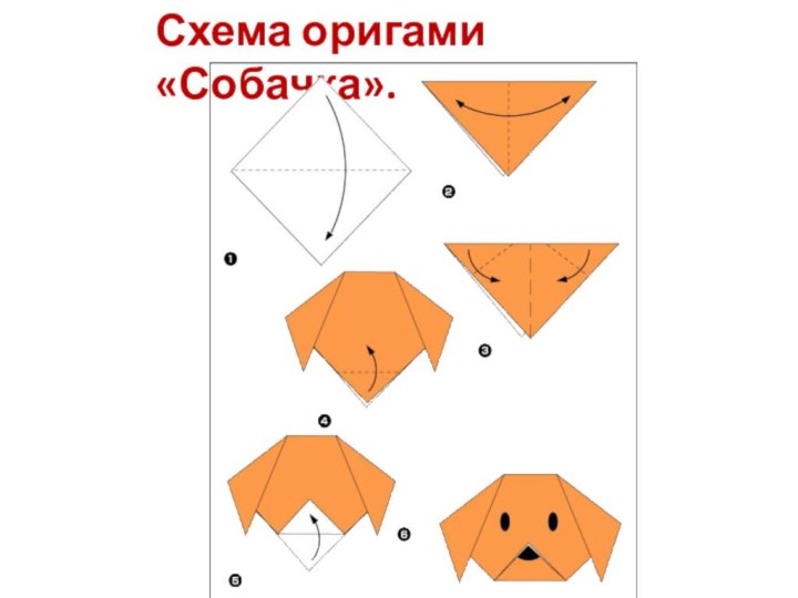 Схема оригами «Собачка».