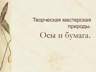 Презентация История возникновения бумаги